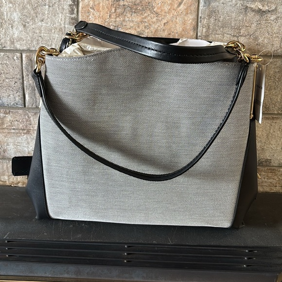 Coach satchel jacquard and leather NWT - Picture 2 of 11